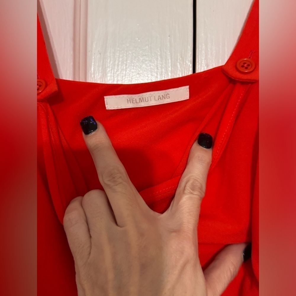 HELMUT LANG Twist Midi Dress in Poppy - Picture 7 of 10
